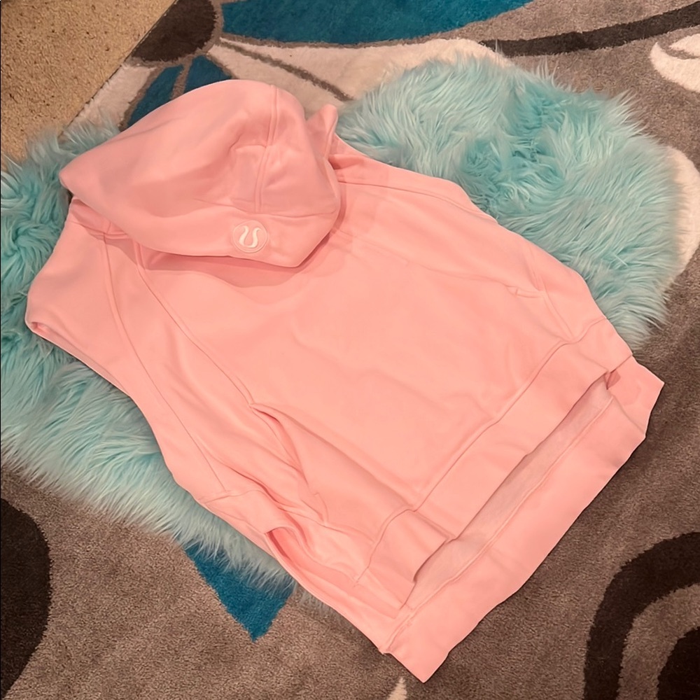 Lululemon Athletica Pink Sleeveless Crop Hoodie